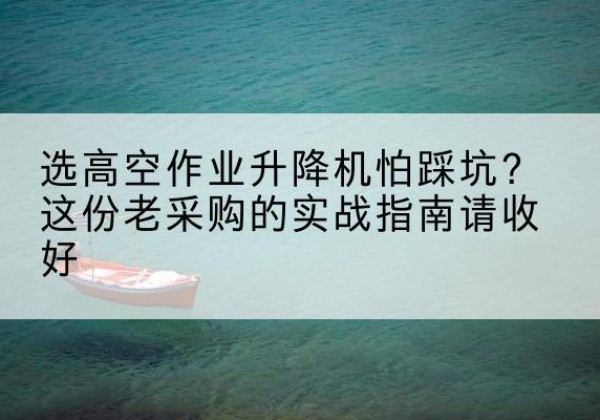 惠安高空作业升降机厂家推荐-选高空作业升降机怕踩坑？这份老采购的实战指南请收好